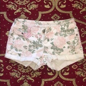 Floral jean shorts